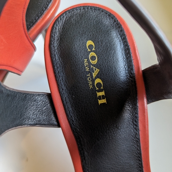 COACH Red Izzy Stiletto Heels - Picture 3 of 11